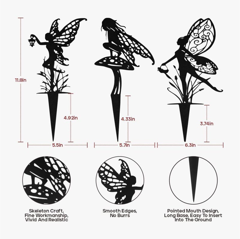 Garkup Decorative Garden Stakes, Fairy Garden Statues for Home and Garden (9) - Image 3